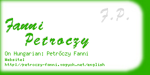 fanni petroczy business card